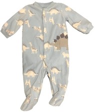 Just One You by Carter  s Light Blue Fleece Footie with Animals 3 Months
