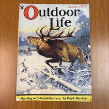 Vintage January 1934 Outdoor Life Magazine Don Nelson Painting Cover 