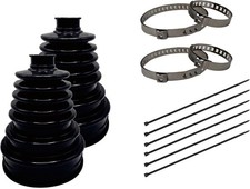 2 PCS Universal CV Joint Boot with 4 Stainless Steel Clamps Repair Kit