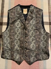 Wah Maker Vest Men M Western Brocade Paisley Frontier Clothing USA Cowboy  