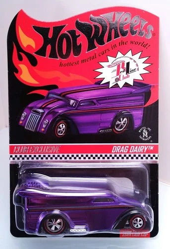 2014 Hot Wheels RLC Red Line Club Membership Drag Dairy Purple with Button 4500