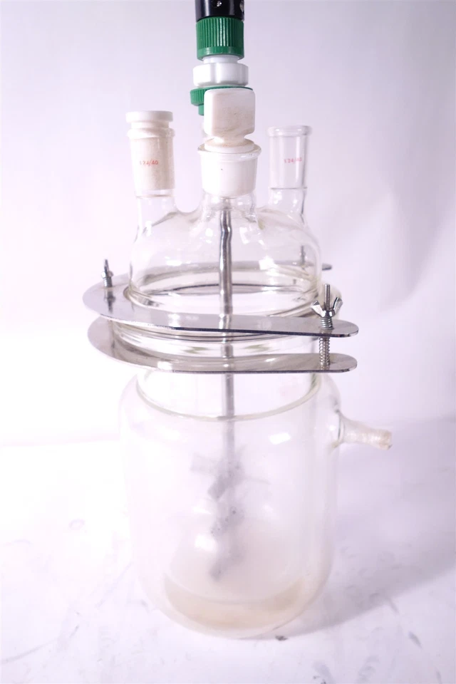 Wilmad LabGlass 2000ml 2L Glass Stirred Jacketed Reactor New Brunswick - Image 4 of 4