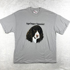 VTG 80s Springer Spaniel T Shirt 2XL Thin Dog Graphic Tee Single Stitch USA Made