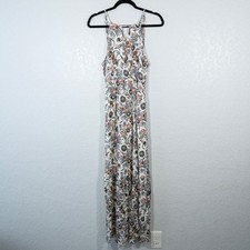 American Eagle White Floral Tassel Maxi Dress Size Small