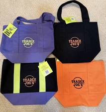 Trader Joe's Halloween Mini Tote Bags 2025 LIMITED EDITION NWT  Set Of 4 NEW 