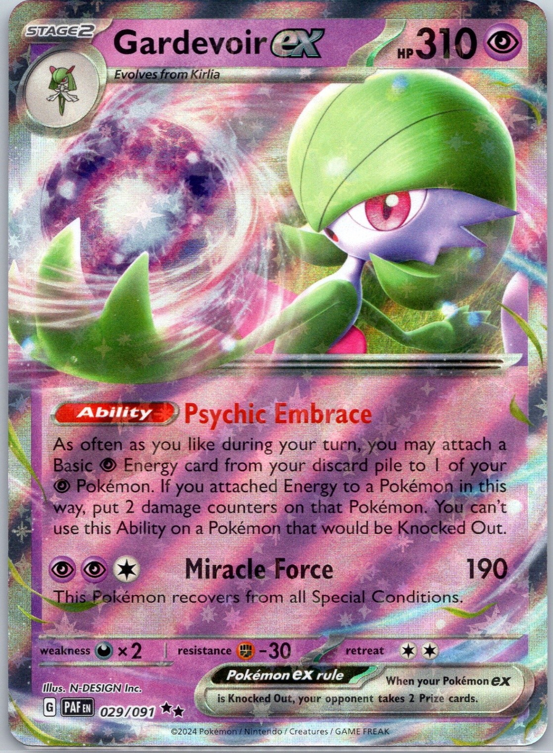 Gardevoir ex - Holo SV: Paldean Fates #029/091 NM