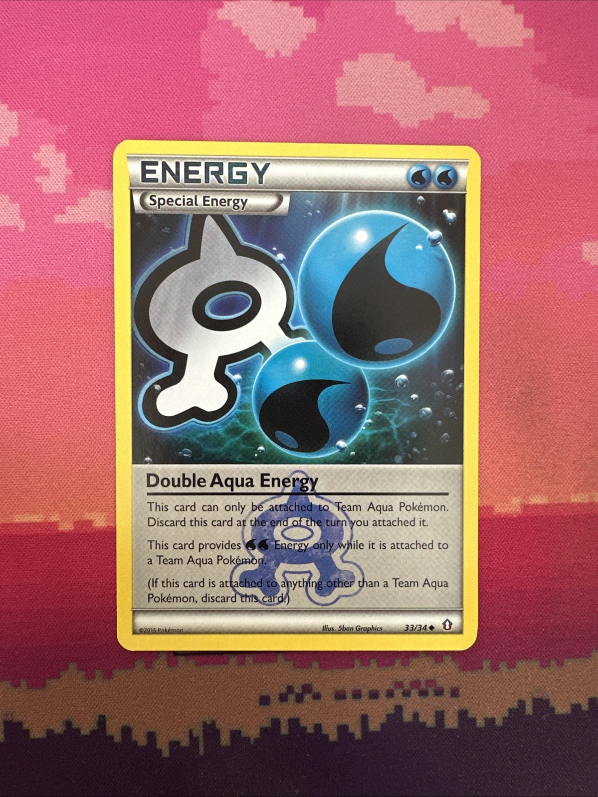 Pokemon Card Double Aqua Energy Double Crisis 33/34 Near Mint