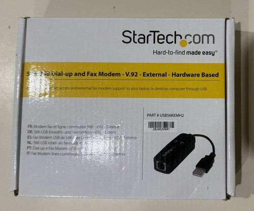 StarTech 56K USB Dial-up and Fax Modem V.92 External Hardware Based Rev 2