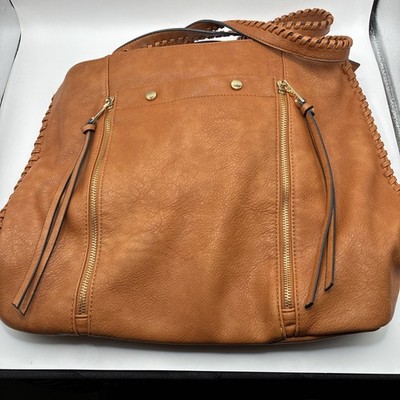 Eve Vieta Large Brown Vegan Leather Tote Handbag Pre Owned
