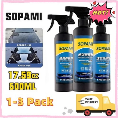 #ad #ad 1 3x 500ML Sopami Car Coating Spray Nano Ceramic Protection Quick Car Wax Polish $47.99