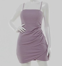 Crystal Doll Women's Junior's Purple Gathered Tulip-Hem Bodycon Dress Size 15