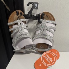 Kids Silver Sparkly Sandals Size US 9 Glamour...