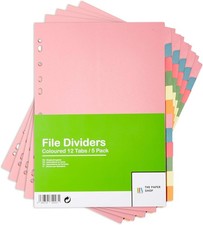 File Dividers A4, 12 Part Folder for Ring Binders & Lever Arch... 