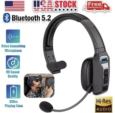 Trucker Bluetooth 5.2 Wireless Headset With Noise Cancelling Mic For Phones PC