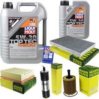 Mann Inspektionspaket 6L Liqui Moly Top Tec 4200 5W-30 FüR Seat Exeo ST 2.0 Tdi