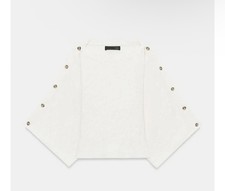 BNWT ZARA WHITE JUMPER WITH CAPE SLEEVES AND BUTTONS SIZE M 5536/026