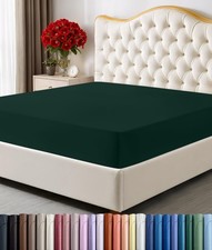 Microfiber Fitted Sheet King Size,Deep Pocket,Shrinkage Resistant,Green