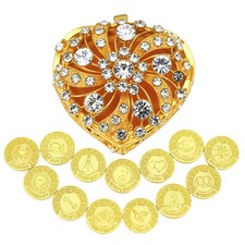 13 pcs English Words Wedding Unity Coins Set with Heart Shaped Box, Arras par...