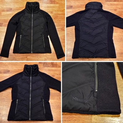 Marmot Ithaca Hybrid 700 Fill Down Jacket Full Zip High Neck Women's Small Black