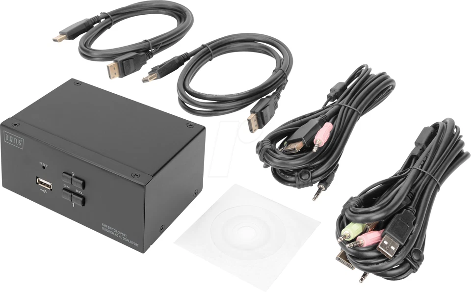 Digitus DS-12862 KVM Switch 2-Port Dual-Display USB 4K UHD DisplayPort Audio - Bild 4 von 4