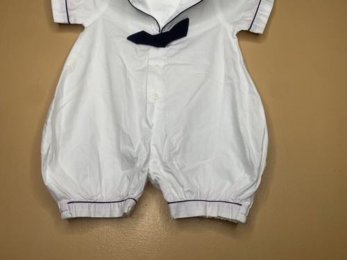 VTG PNWOT Sophie Dess Creation Paris One Piece White Nautical Short Sleeve - Picture 9 of 16