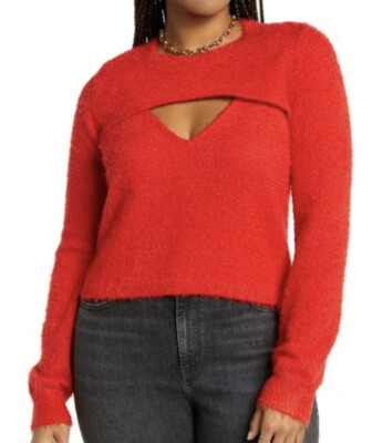 NWT BP. Cozy Crop Shrug & Tank Top Red Chinoise Size 2X