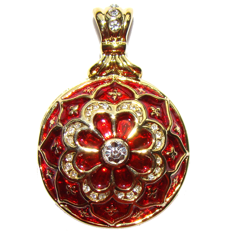 Pendentif émail rouge porte-photo pour sublimer vos tenues de soirée élégantes