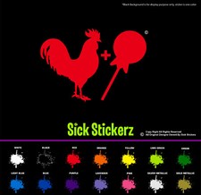 C**k Sucker Rooster Vinyl Decal Bumper Sticker Car Windows Funny Rude Humor