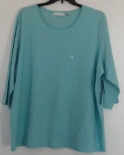 Hasting & Smith NEW Light Blue Textured 3/4 Sleeve Shirt Women's Size 3X NWT