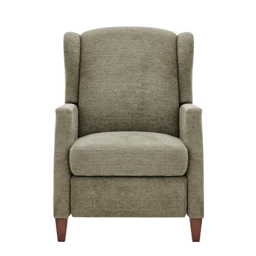 Wingback Pushback Recliner Chair, Upholstered Fabric Living Room Chair