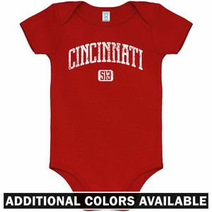Cincinnati 513 One Piece Reds Bengals Ohio Baby Infant Creeper Romper Nb 24m Ebay