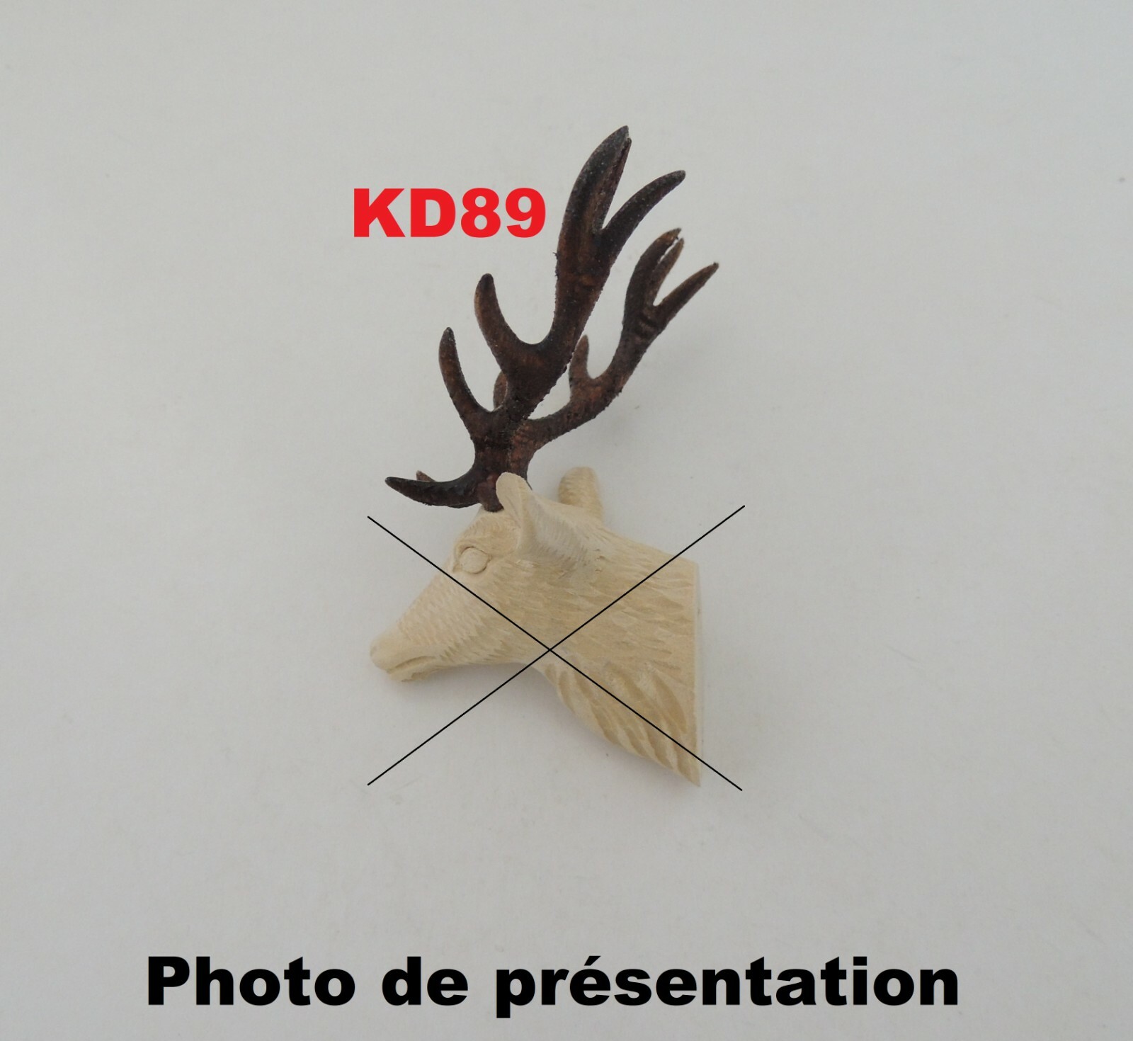 Bois de cerf marron 58mm pour decoration de tete de coucou suisse