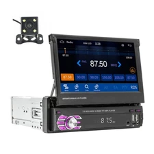 1 Din Touch Screen Car Stereo MP5 Player Radio Bluetooth Mirror Link+Camera New