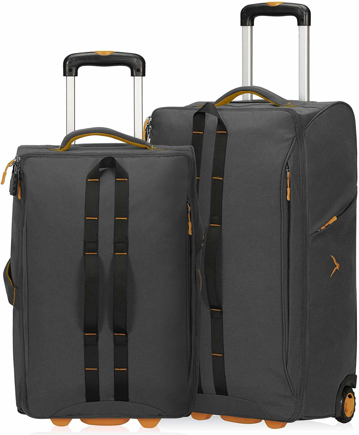upright duffel bag with rollers