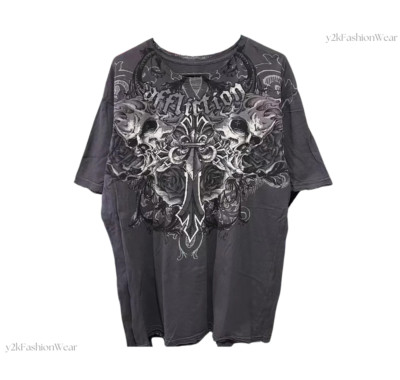 Y2K Skull Graphic Tee Shirt | Men/Woman Oversized Harajuku Gothic Streetwear Top