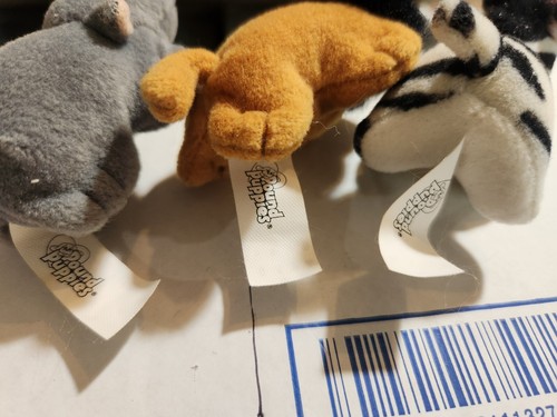 VTG Galoob 1990's Mini Pound Plush 3pk Lion Zebra Rhino - Picture 5 of 5
