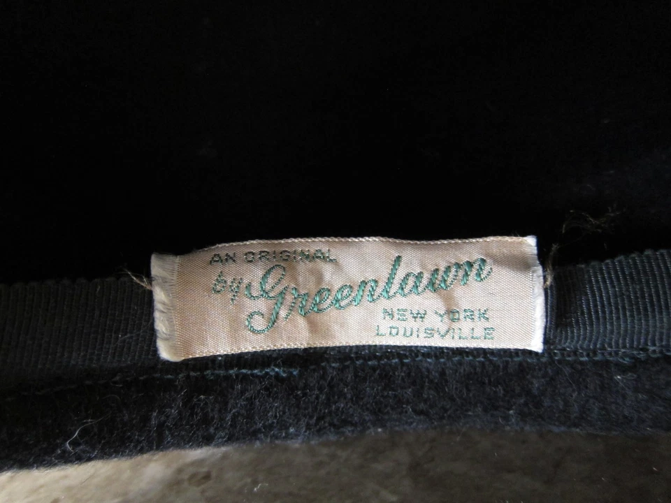 SOMBRERO MUJER FIELTRO NEGRO VINTAGE ORIGINAL de Greenlawn VER TODAS LAS FOTOS COMO NUEVO Foto 2 de 4