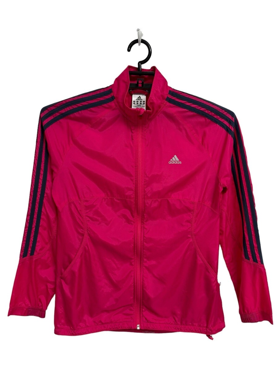 Adidas Women's Long Sleeve Bright Pink Lightweight Running Zip