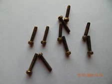 BRASS FILLISTER HEAD SLOTTED MACHINE SCREWS  1/4-20 x 1 1/4  10 PCS. NEW-NOS