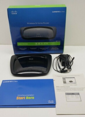 Linksys WRT120N 4-Port Wireless Router Home WiFi Network With Power Cord