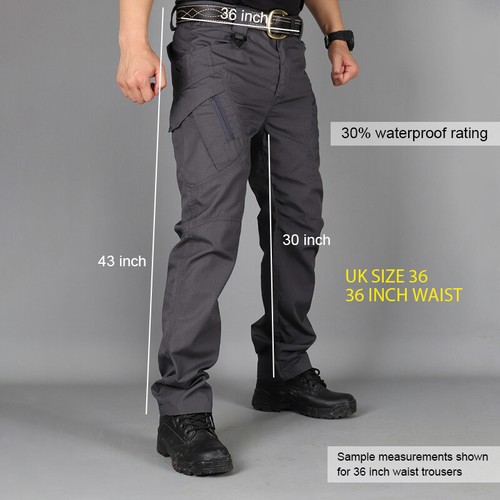 Mens Waterproof Hiking Tactical Trousers Outdoor Fishing Walking Combat