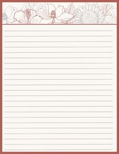 Classic Design Floral Lined Stationery 8.5 X 11, 24lb. Paper, 25 Sheets