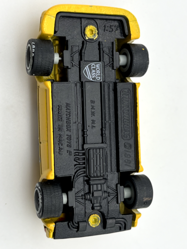 Matchbox World Class Giallo 1981 BMW M-1 Real Riders Pneumatici Gomma Gialli Come Nuovi - Foto 5 di 6