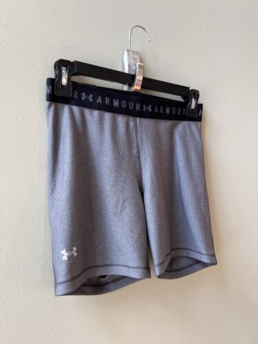 NUOVO pantaloncino donna Under Armour HeatGear Middy compressione grigio taglia media - Foto 2 di 16