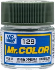 Mr. Hobby C129 Mr. Color Dark Green (Nakajima) Lacquer Paint 10ml - US