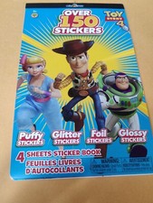 New TOY STORY 4 STICKER BOOK, OVER 150 PUFFY GLITTER FOIL GLOSSY STICKERS crafts
