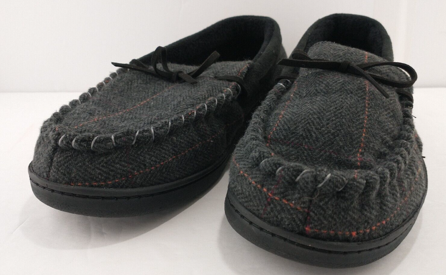 SAOLA Mocassino da uomo Apres Gabe Tweed suola per interni esterni taglia 9 nero NUOVO