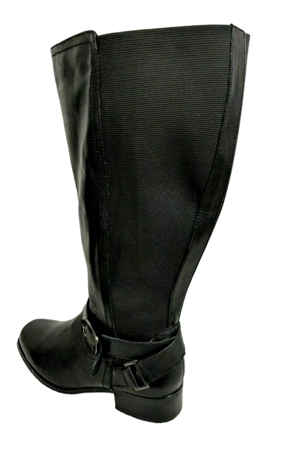 Botas de Equitación Altas Fitzwell Talla 6 Mentor Elastizadas Cuero Negro Ecuestre Foto 3 de 4