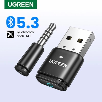 UGREEN USB Bluetooth 5.3 Adapter aptX HD AD Audio For Airpods PC PS5 Nintendo