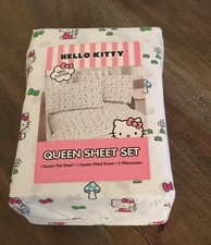 Hello Kitty by Sanrio 4 pc QUEEN Bed sheet set 100 Cotton Sheets NEW 2024